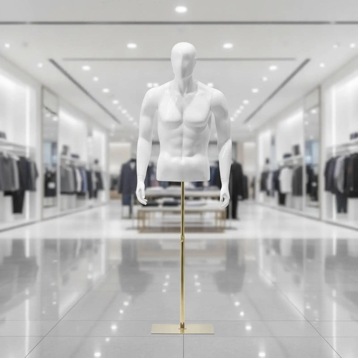 Men's Mannequin Torso Display with Adjustable Stand Mannequin Display Form PLUSH