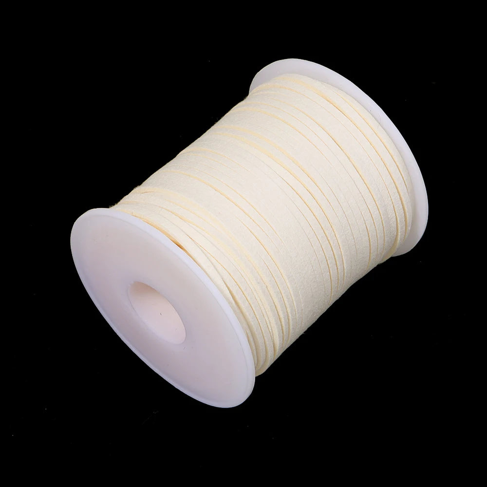50 Yards Flat Faux Suede Cord 2.6mm – Colorful Velvet Leather Rope Jewelry Cord PLUSH cream 2.6mm