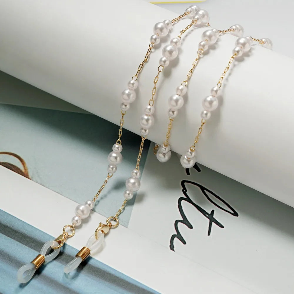 Pearl Bead Eyeglass Chain – Anti-Lost Glasses Holder Necklace Eyeglass Chain Lanyard PLUSH Style 5
