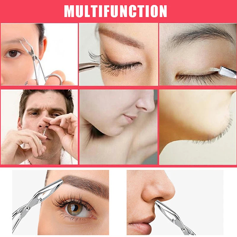 Stainless Steel Slant Tip Eyebrow Tweezers | Makeup Tool Eyebrow Tweezers PLUSH