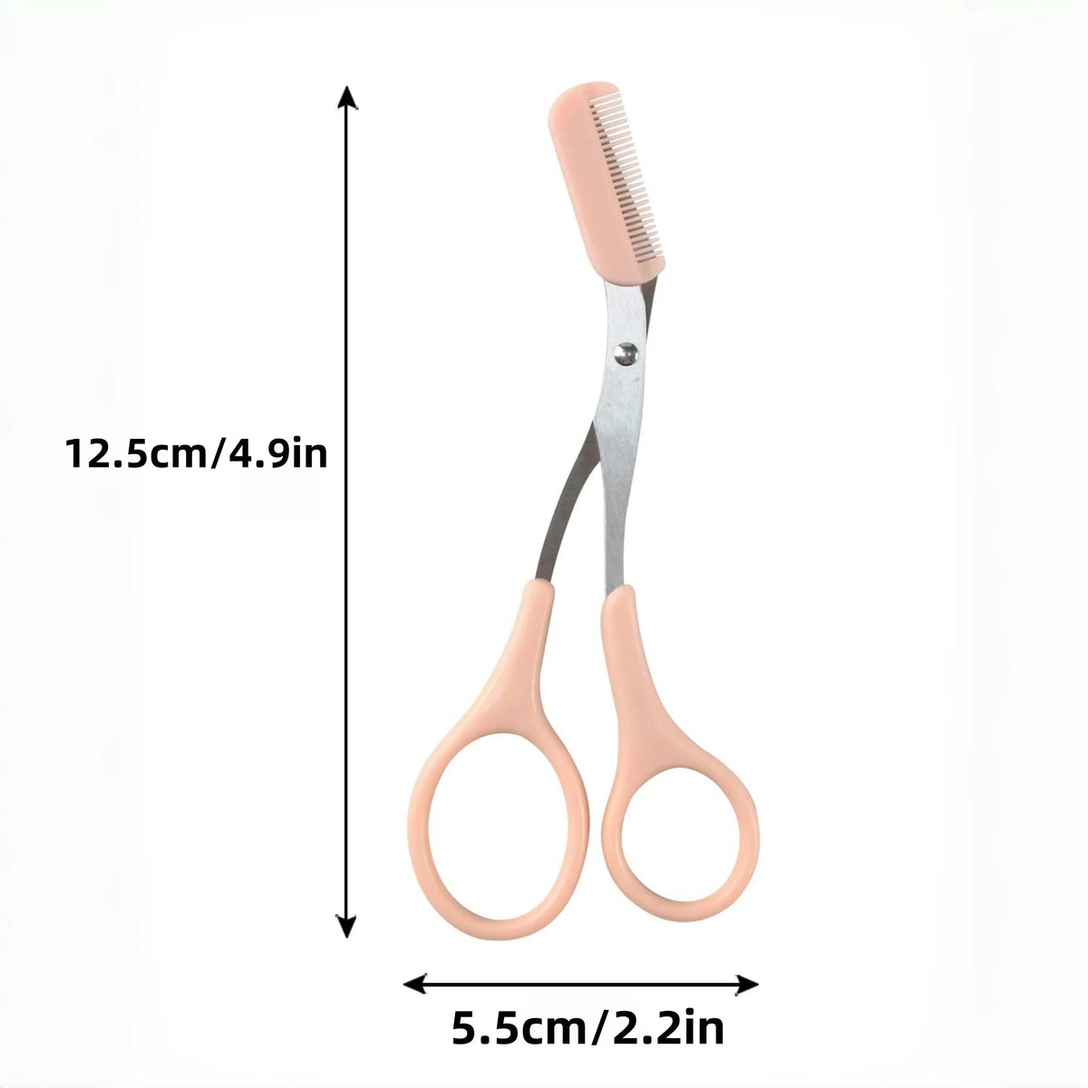 2pcs Stainless Steel Eyebrow Scissors with Built-In Comb Eyebrow Grooming Scissors PLUSH