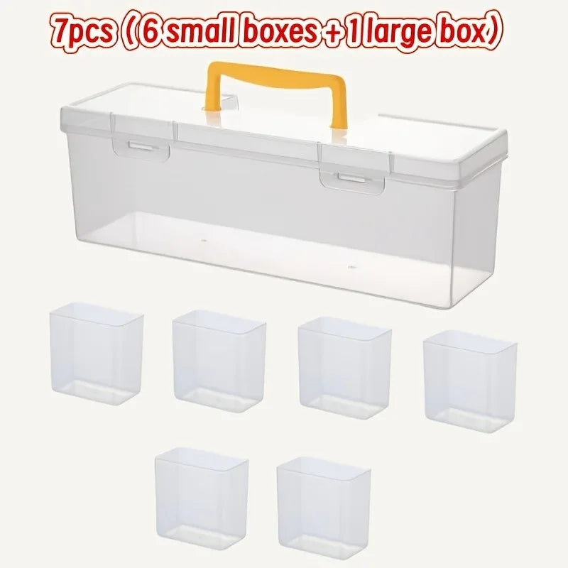 Multi-Compartment Tool Parts Storage Box Organizer Set Tool Parts Organizer PLUSH Transparent-7pcs