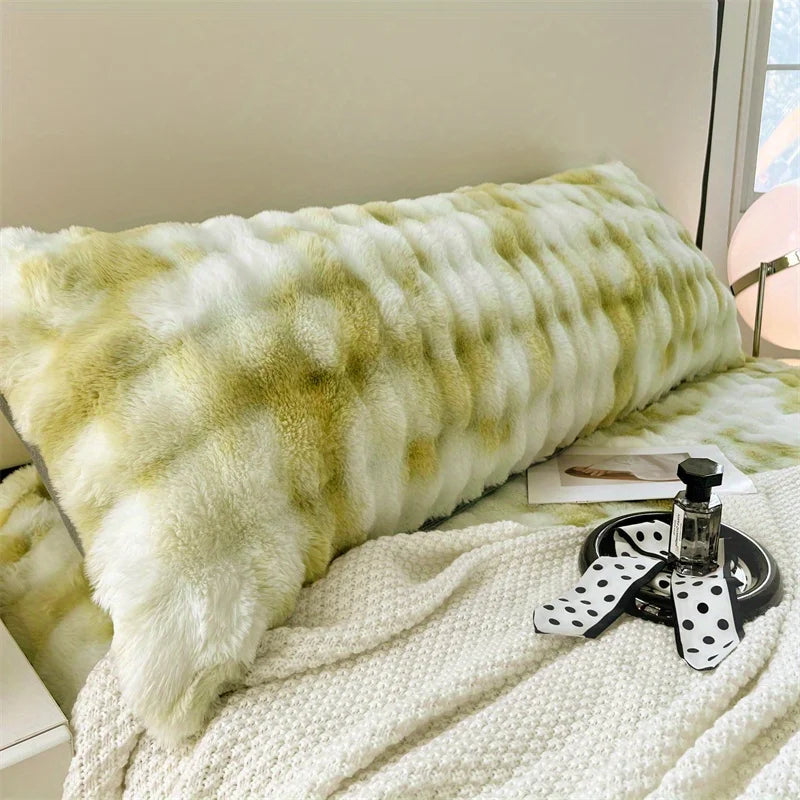 Plush Coral Fleece Pillowcase | Soft Envelope Closure Cover Plush Pillowcase PLUSH Light Green 48x150cm