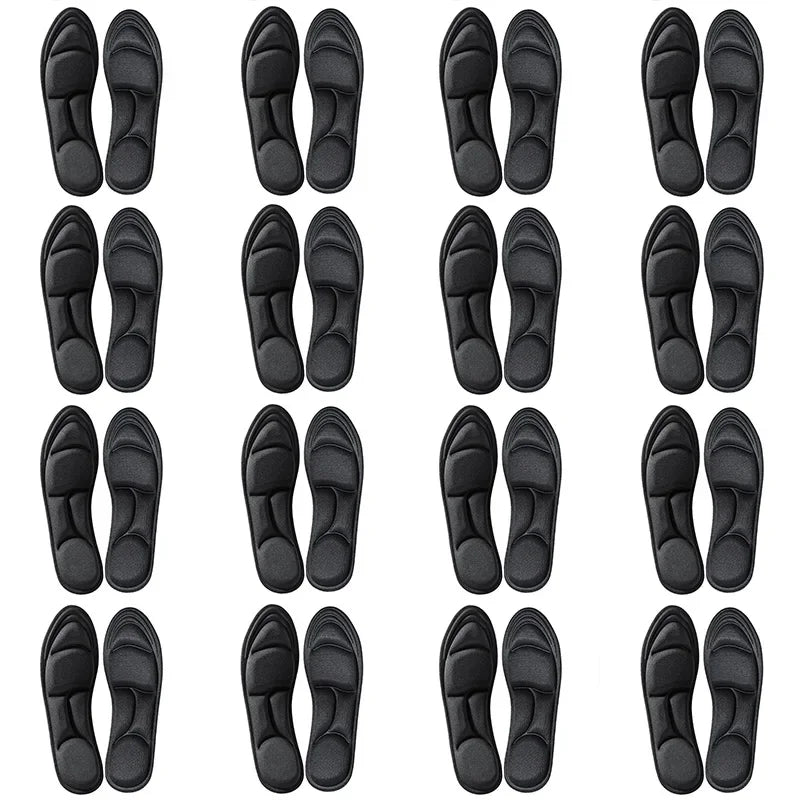 5D Memory Foam Massage Insoles – Breathable Sport Cushion Memory Foam Insoles PLUSH 16pairs-Black EU45-46