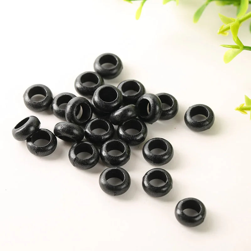 50pcs African Hair Rings Cuffs Dreadlock Bead Charms Gold Black Hair Cuff Beads PLUSH No.3