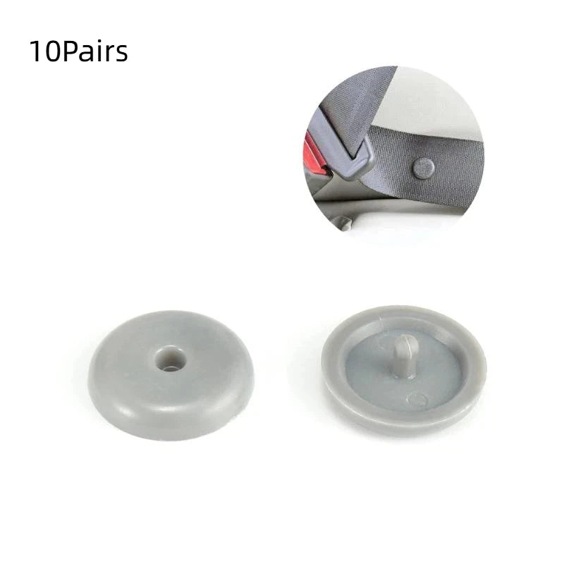 10 Pairs Universal Car Seat Belt Clips – Safety Stopper Buckle Seat Belt Clip PLUSH Bright Gray