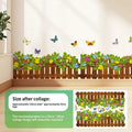 Pastoral Flower & Butterfly PVC Wall Stickers – Baseboard Decals Wall Border Sticker PLUSH E size1