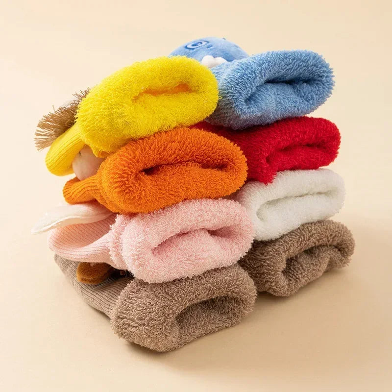 Baby Anti-Slip Gripper Floor Socks – Warm Cotton Infant Set Baby Gripper Socks PLUSH