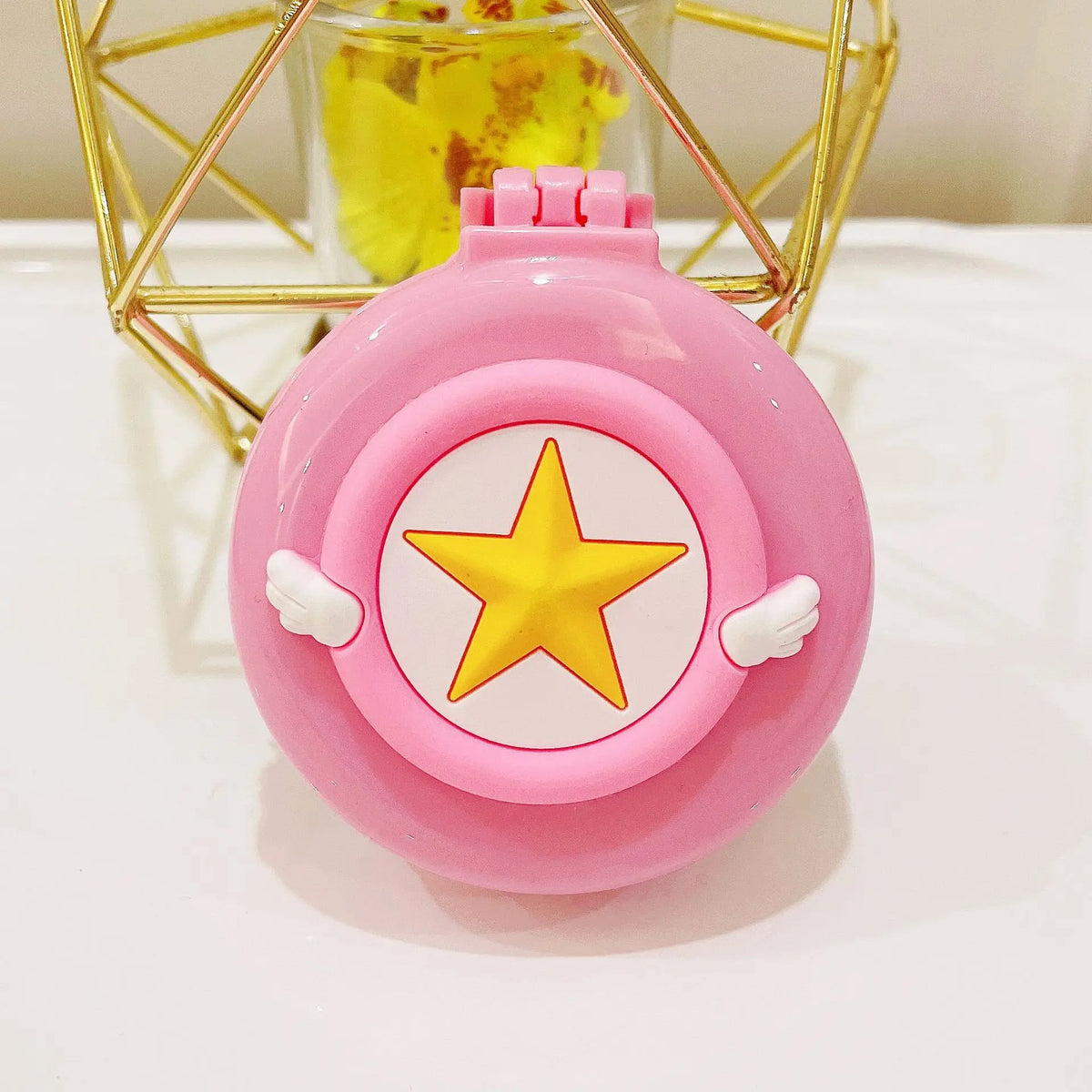 Strawberry Folding Hair Comb with Mirror – Portable Travel Brush Folding Hair Comb PLUSH No.18