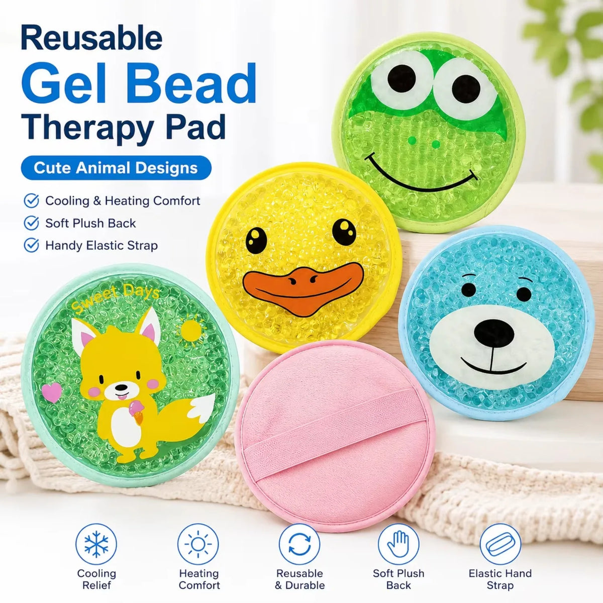 Reusable Gel Ice Packs – Flexible Hot & Cold Compress Hot Cold Gel Pack PLUSH
