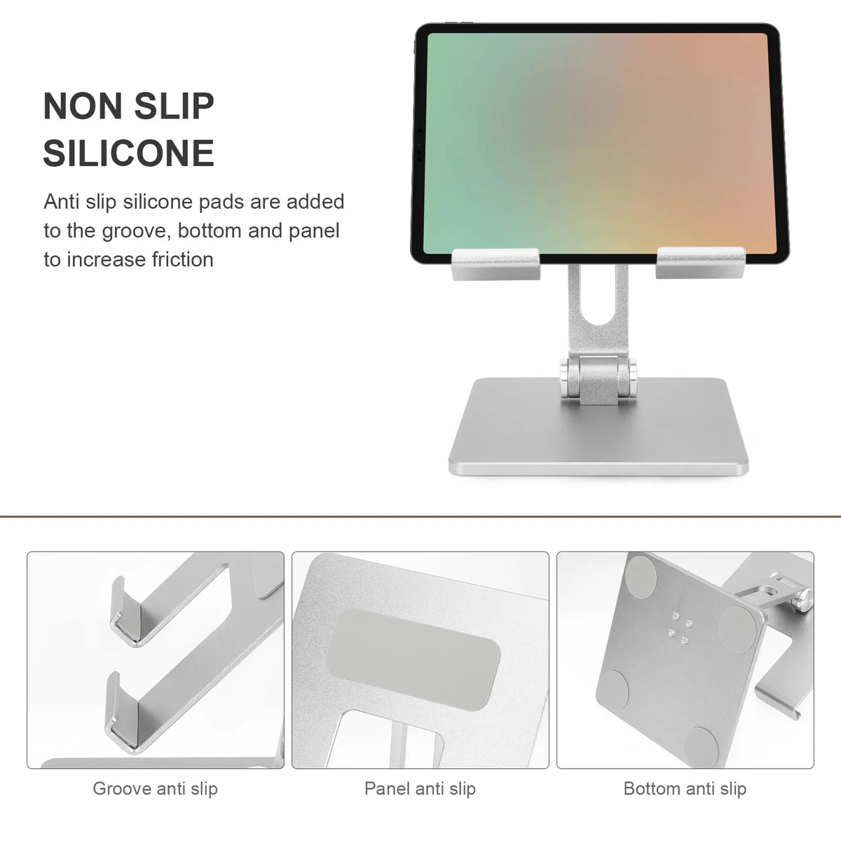 Foxnovo Foldable Aluminum Laptop Stand – Adjustable Tablet Laptop Stand PLUSH
