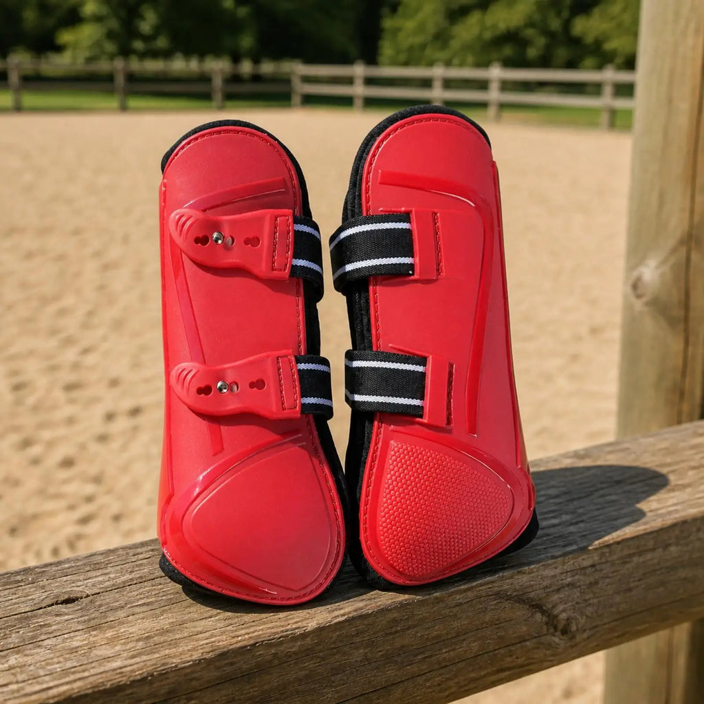 Horse Front Leg Boot – Glossy PU Shell & Neoprene Lining Equine Leg Boot PLUSH