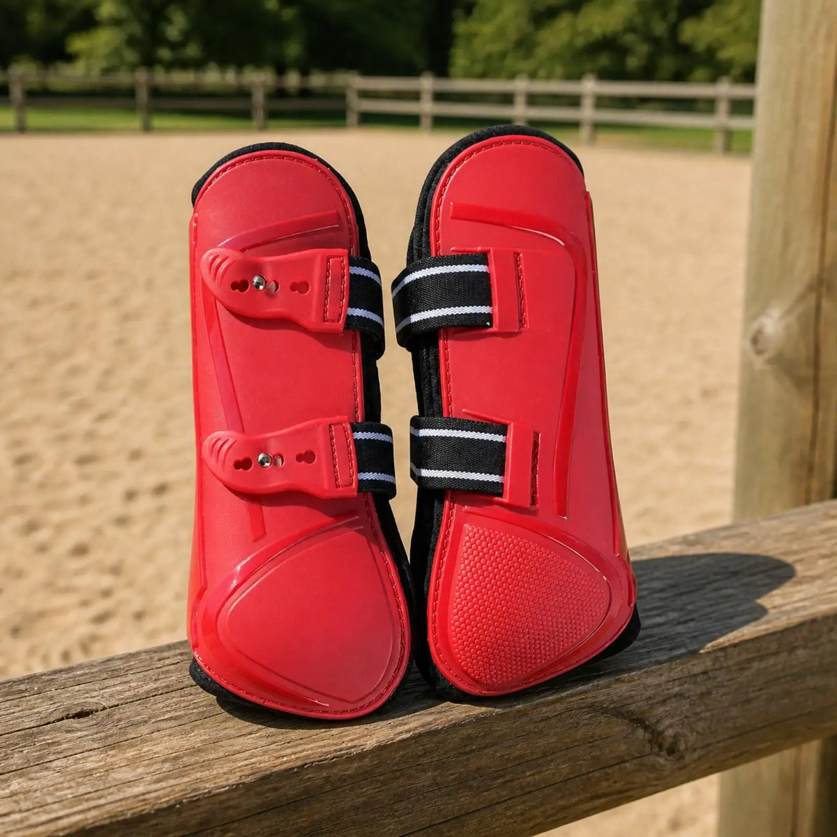 Horse Front Leg Boot – Glossy PU Shell & Neoprene Lining Equine Leg Boot PLUSH