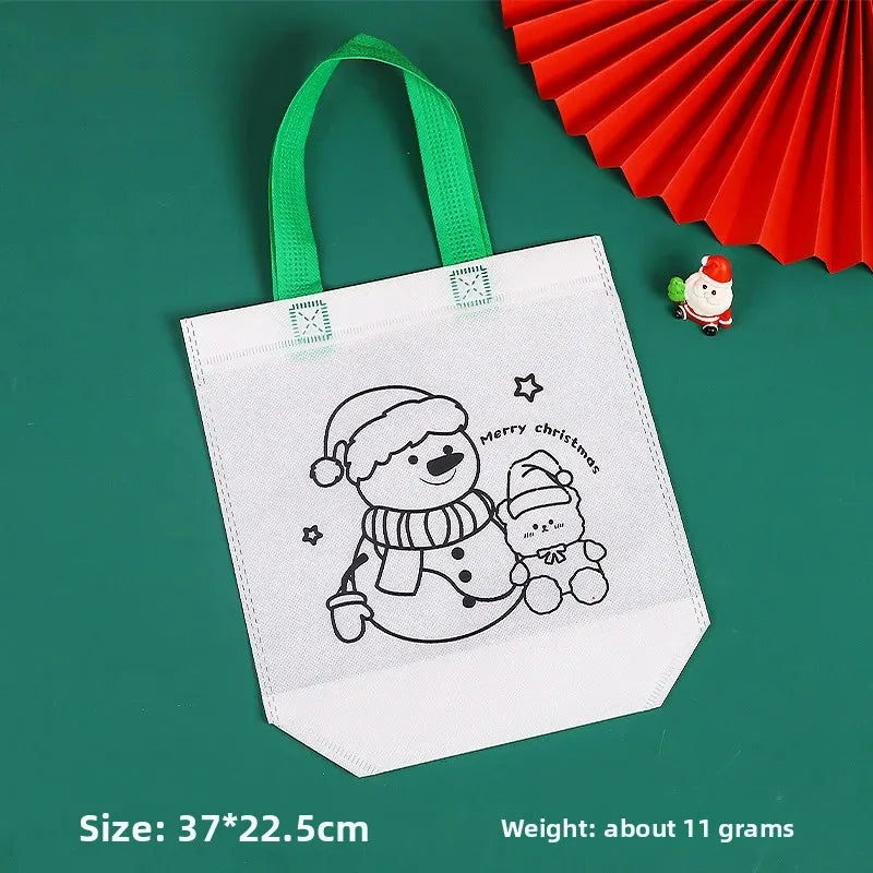 Christmas Graffiti Coloring Bags – Reusable DIY Party Favor DIY Party Favor Bags PLUSH