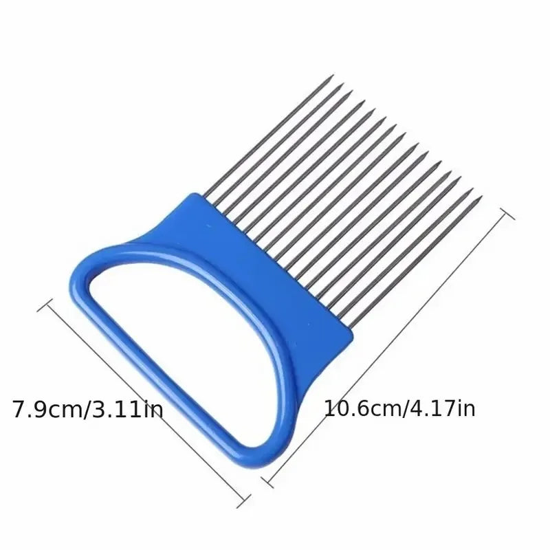Stainless Steel Onion Holder & Vegetable Slicer Kitchen Tool Vegetable Slicer Tool PLUSH
