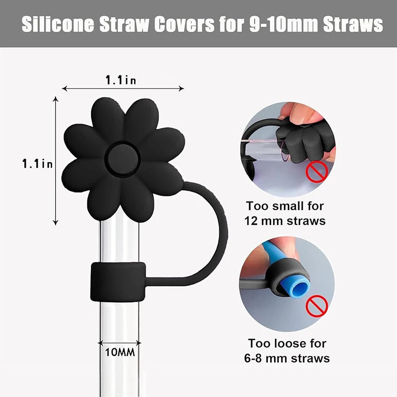 Flower Silicone Straw Cover Cap for Stanley Cup – 1pc Straw Cover Cap PLUSH