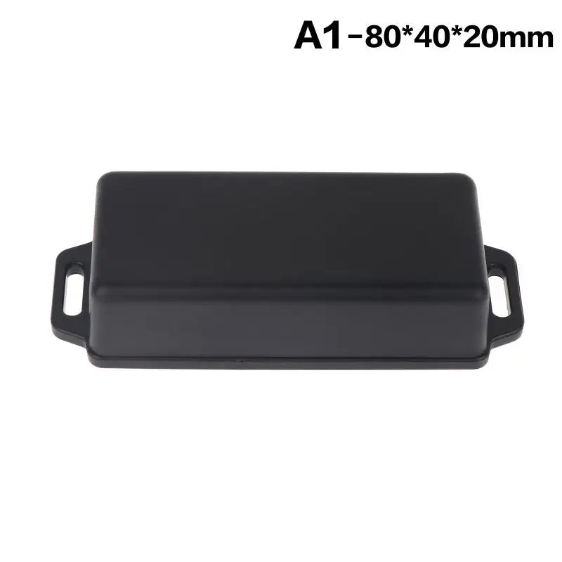 Black ABS Electronic Project Enclosure with Mounting Ears – DIY Electronic Enclosure PLUSH 80x40x20mm