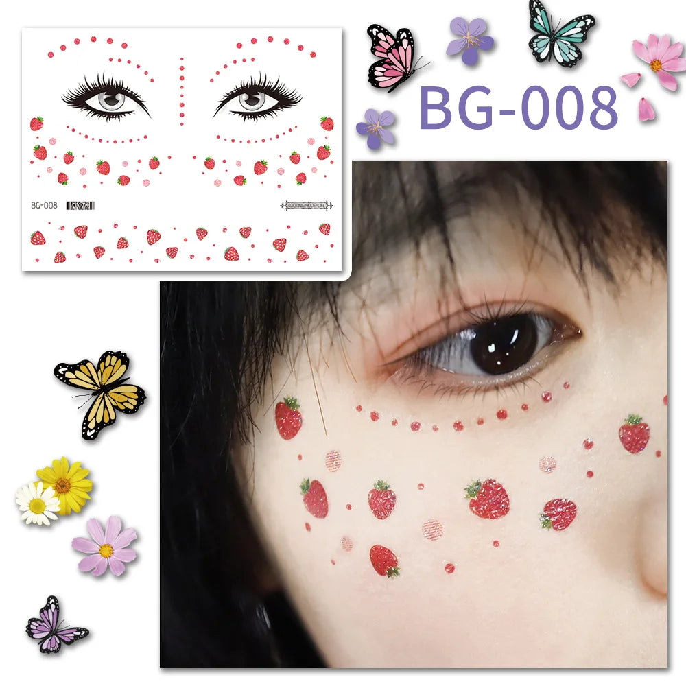 Purple Fairy Butterfly Glitter Temporary Tattoo Stickers Temporary Tattoo Sticker PLUSH BG-008