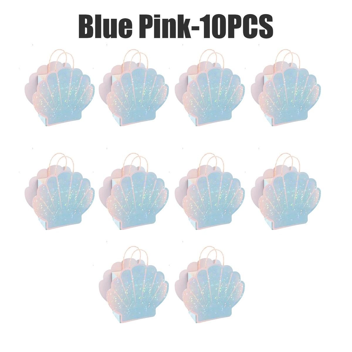 Mermaid Seashell Party Favor Bags | Ocean Theme Goodie Bags Party Favor Bags PLUSH Blue Pink 10PCS
