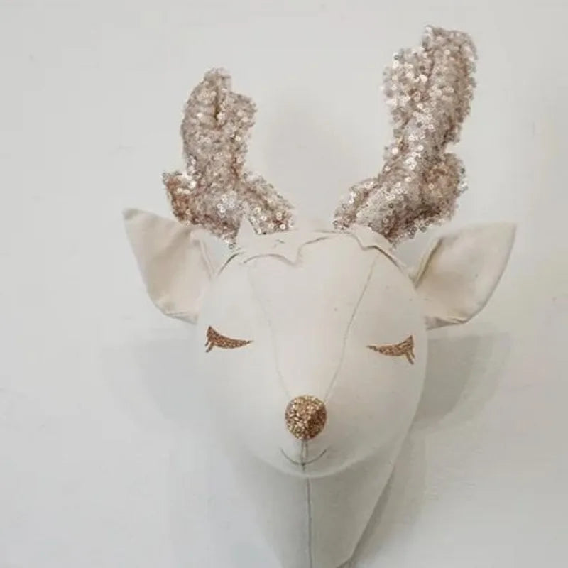 Nordic Animal Head Linen Wall Hanging – Kids Nursery Decor Nursery Wall Hanging PLUSH