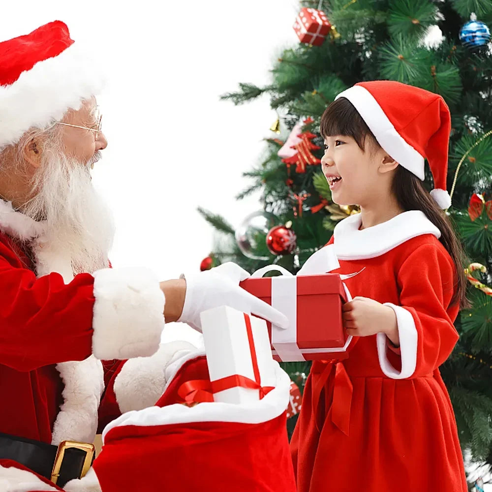 Santa Claus Christmas Hats Adults & Kids – Non-Woven Cap Christmas Party Hat PLUSH