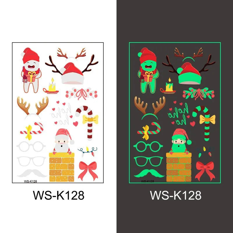 Glow in the Dark Temporary Tattoo Stickers – Halloween & Holiday Temporary Tattoo Stickers PLUSH 128