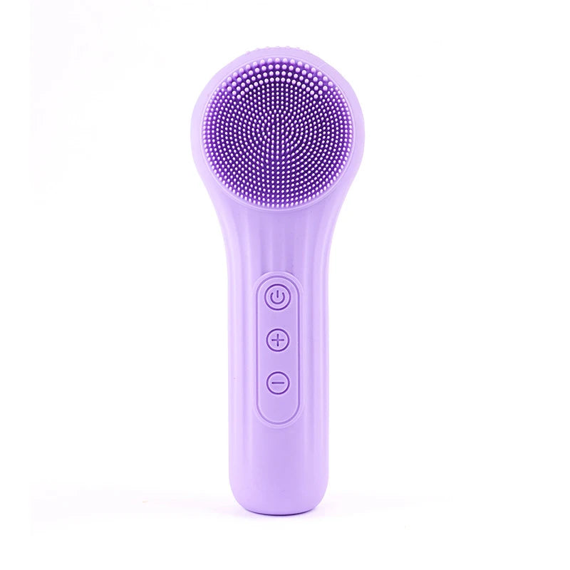 Ultrasonic Silicone Facial Cleansing Brush | Magnetic Charging Facial Cleansing Brush PLUSH PURPLE