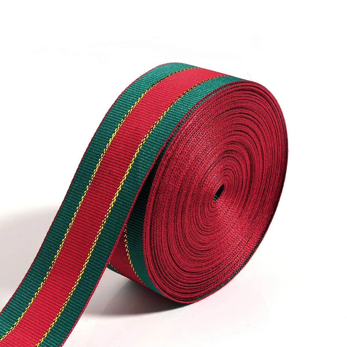 Red Green Stripe Christmas Ribbon 5-10 Yards | DIY Gift Wrap Craft Ribbon PLUSH Type B 2.5cmx10yards roll