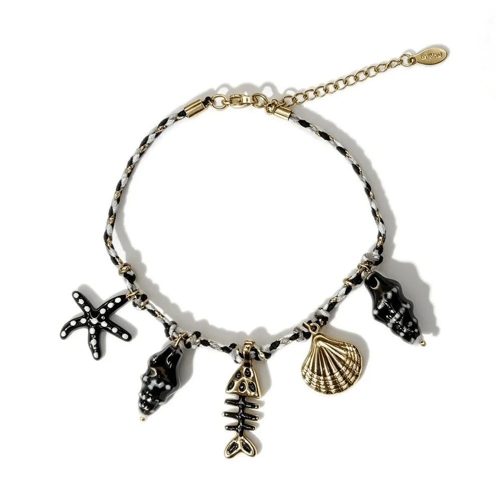 Ocean Style Stainless Steel Bracelet – Starfish Shell Charm Charm Bracelet PLUSH Style B