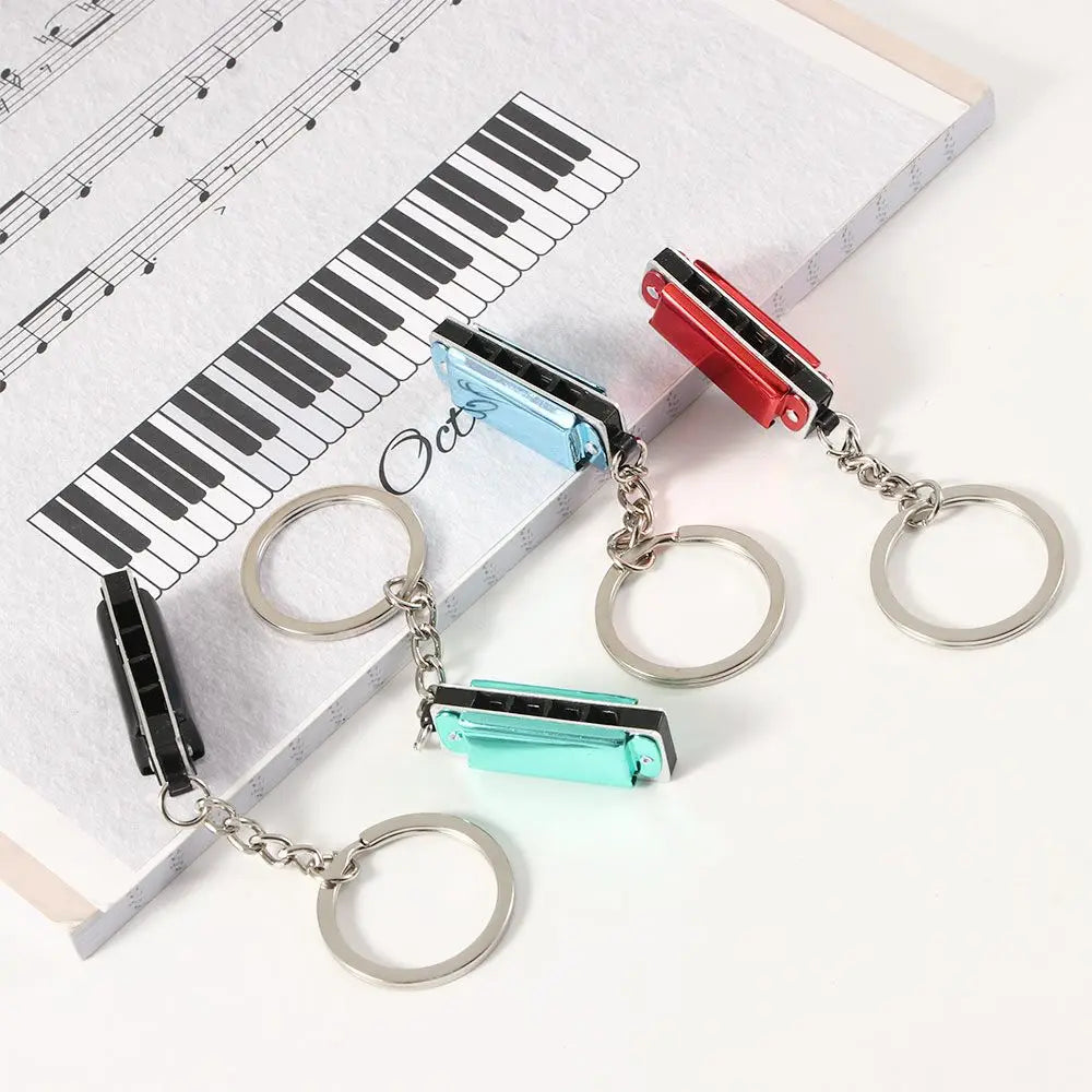 Mini Harmonica Keychain Pendant – Novelty Music Gift Key Ring Novelty Keychain PLUSH