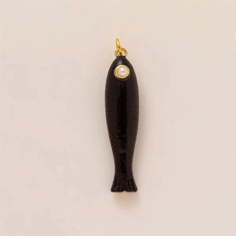 Colorful Fish Charm Pendant – Copper 14K Gold Plated DIY Jewelry DIY Jewelry Charm PLUSH black