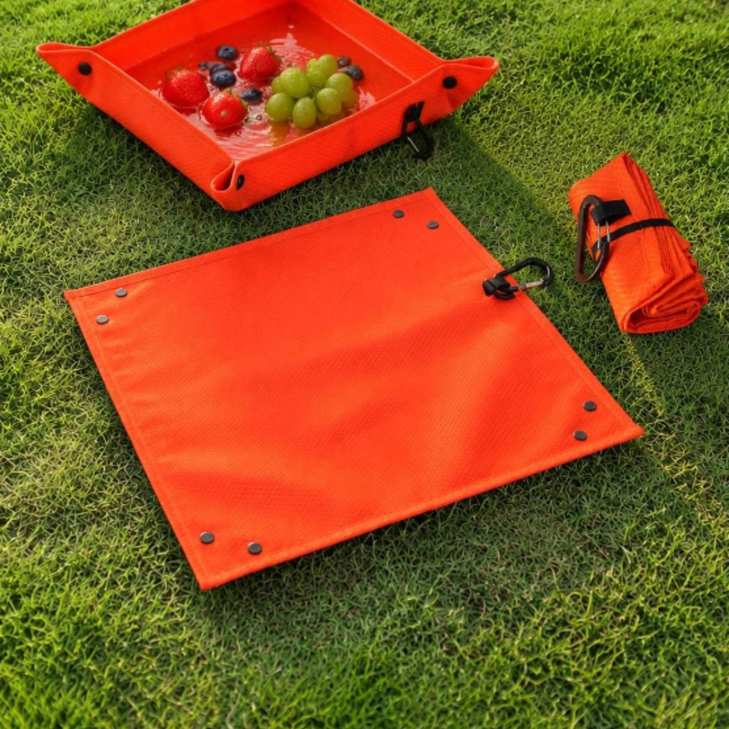 Foldable Camping Seat Pad with Snap-Up Sides & Carabiner Camping Seat Pad PLUSH