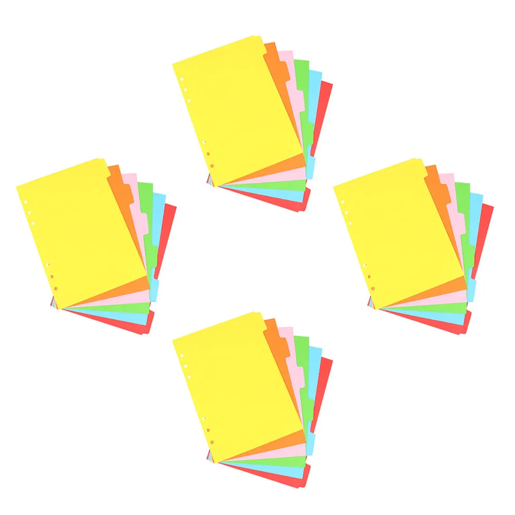 24pcs Colored Binder Dividers Tab Page Markers for Notebooks Binder Dividers PLUSH