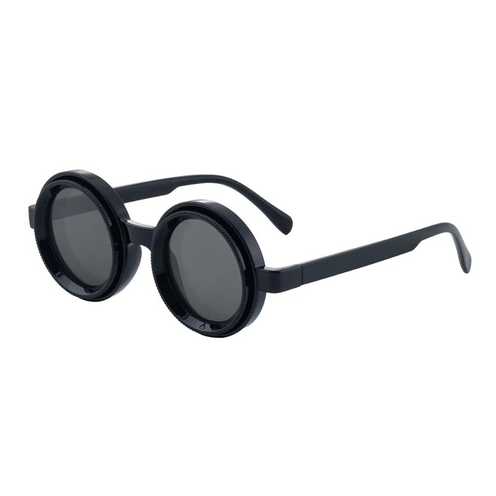 Vintage Round Sunglasses – Lightweight Unisex Anti-Glare Round Sunglasses PLUSH Style B