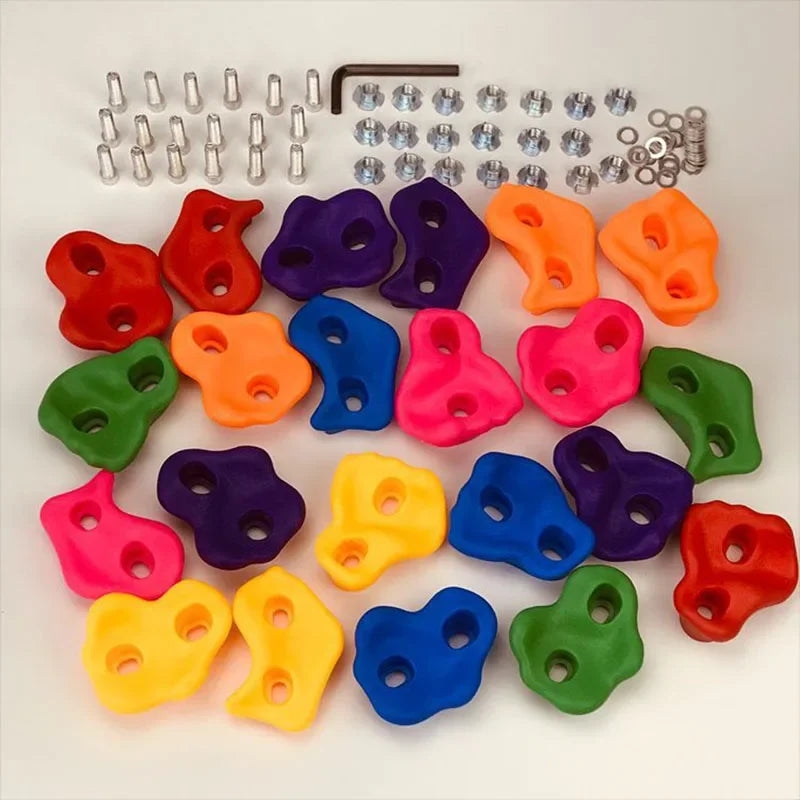 10-Piece Kids Rock Climbing Wall Holds – Indoor Grip Kit Kids Climbing Holds PLUSH