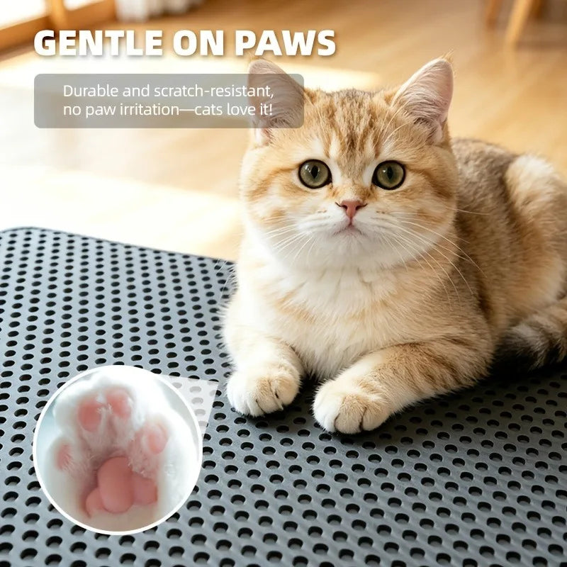 Extra Large Cat Litter Mat – 2-Layer Waterproof Non-Slip Cat Litter Mat PLUSH