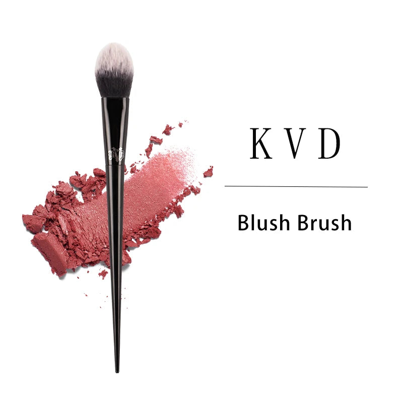 KVD No. 25 Blush Brush – Soft Synthetic Hair Black Handle Makeup Blush Brush PLUSH