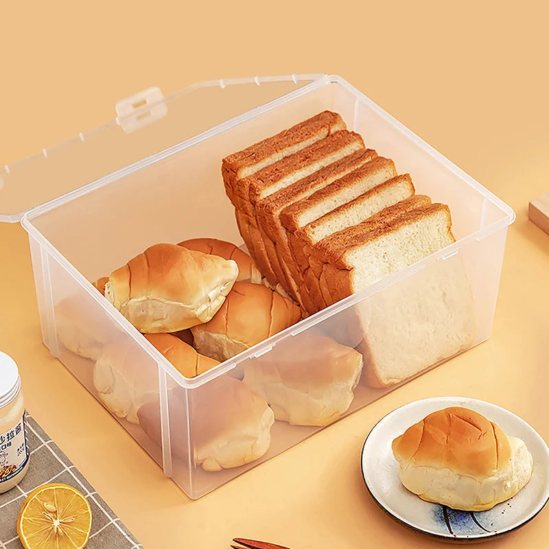 Airtight Bread Box – Clear Plastic Bread Storage Container Bread Storage Box PLUSH