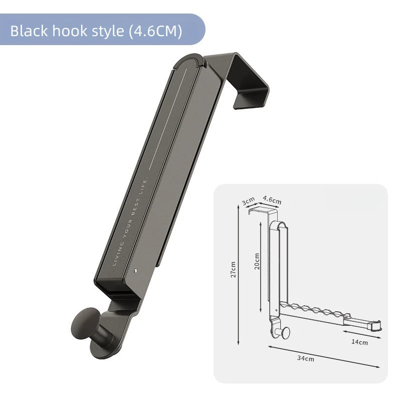 Foldable Door Hooks 6-Hook Aluminum Scalable Storage Rack Door Hook Rack PLUSH Hook 4.6CM 1