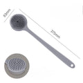 Silicone Back Scrubber Brush – Long Handle, Double-Sided Body Scrubber Brush PLUSH Gray Silica Gel