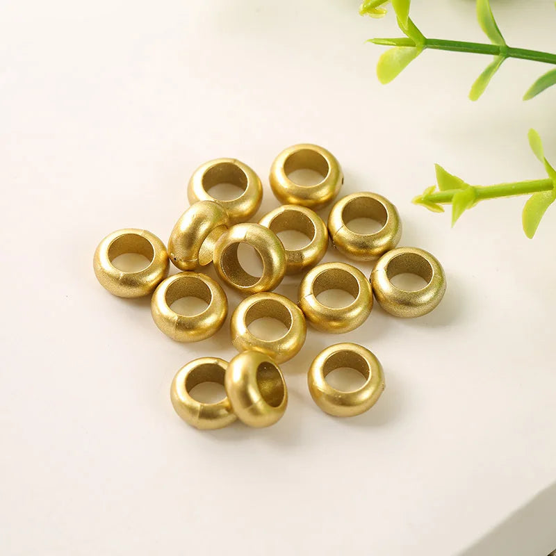 50pcs African Hair Rings Cuffs Dreadlock Bead Charms Gold Black Hair Cuff Beads PLUSH No.1