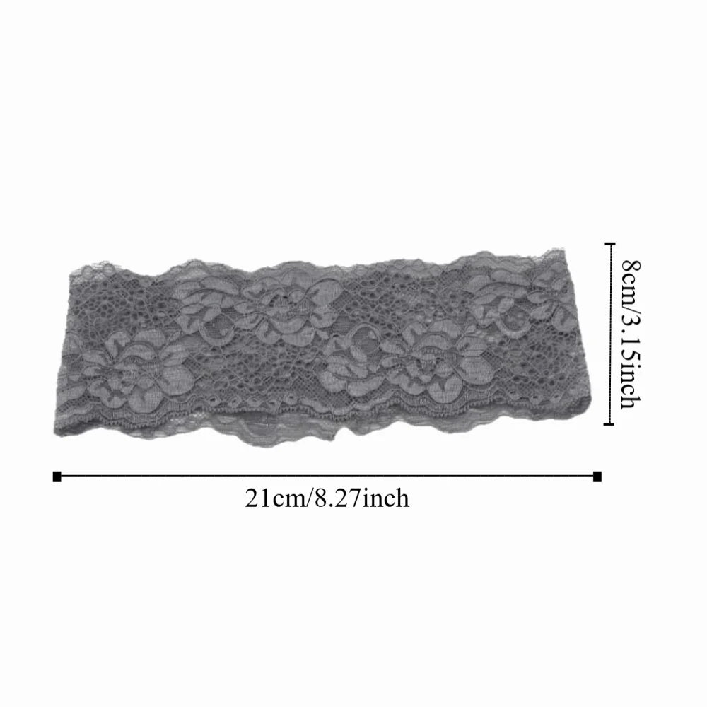 Korean Lace Floral Headband – Wide Elastic Mesh Hair Wrap Hair Headband PLUSH
