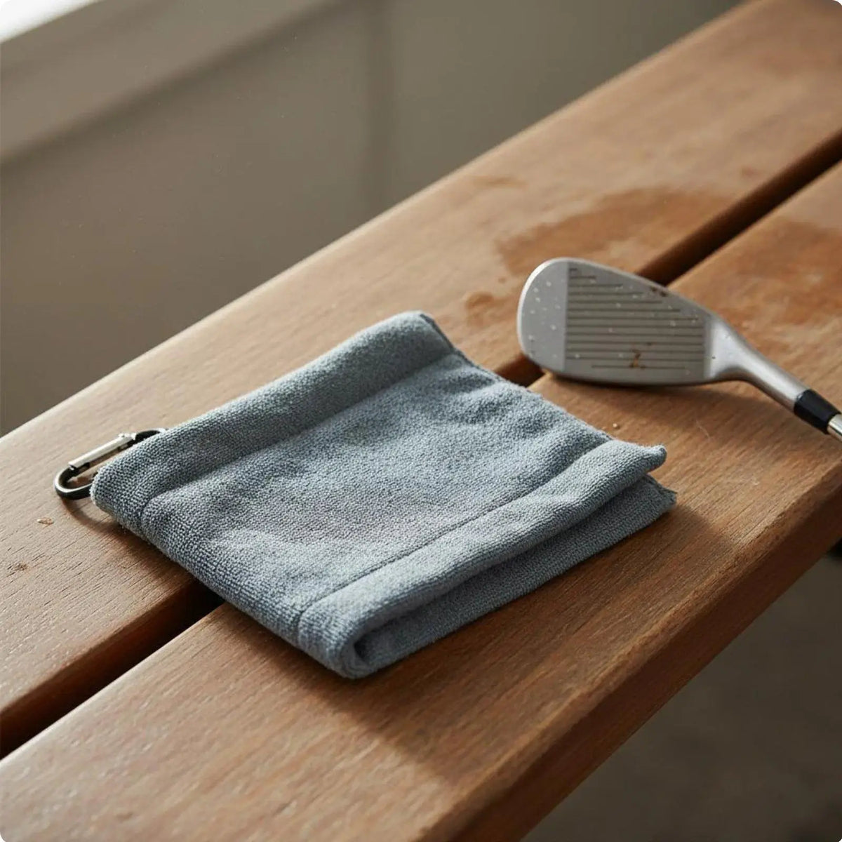 Microfiber Golf Towel with Carabiner Clip – Absorbent Quick-Dry Golf Towel PLUSH Gray