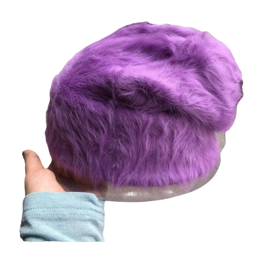 Women's Slouchy Knit Beanie Hat – Y2K Winter Thermal Skullcap Winter Knit Beanie PLUSH Purple