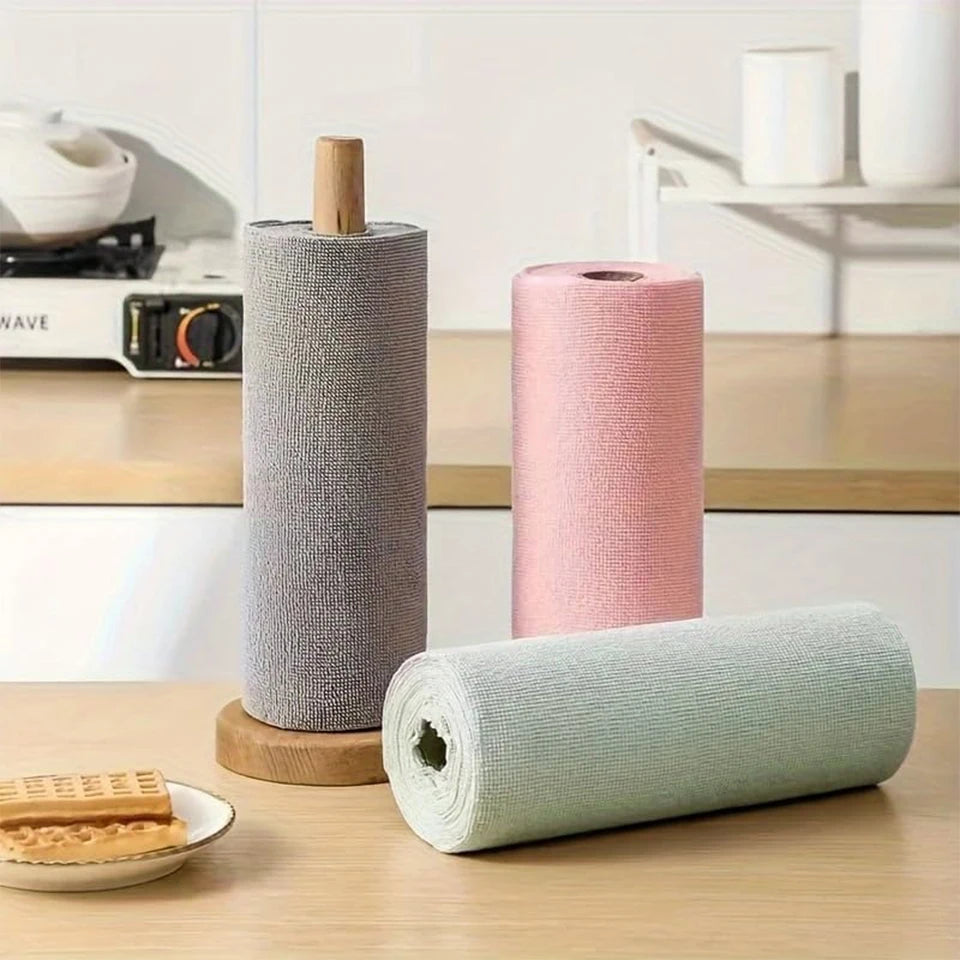 Reusable Microfiber Cleaning Wipes Roll 20-40 Pcs | Kitchen Cloths Microfiber Cleaning Wipes PLUSH