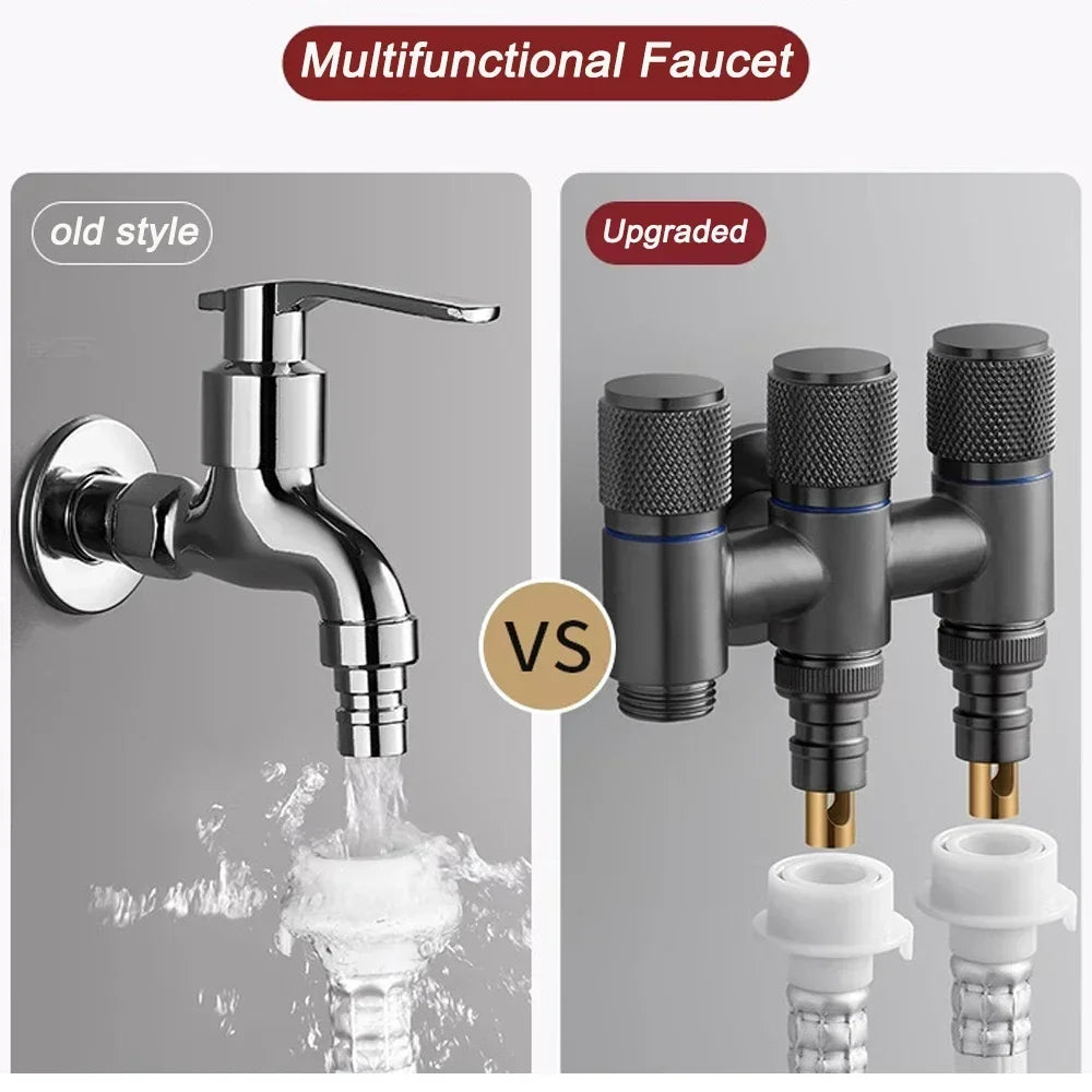 Toilet Corner Valve 1-In 2-Out Double Outlet Filling Valve Toilet Corner Valve PLUSH