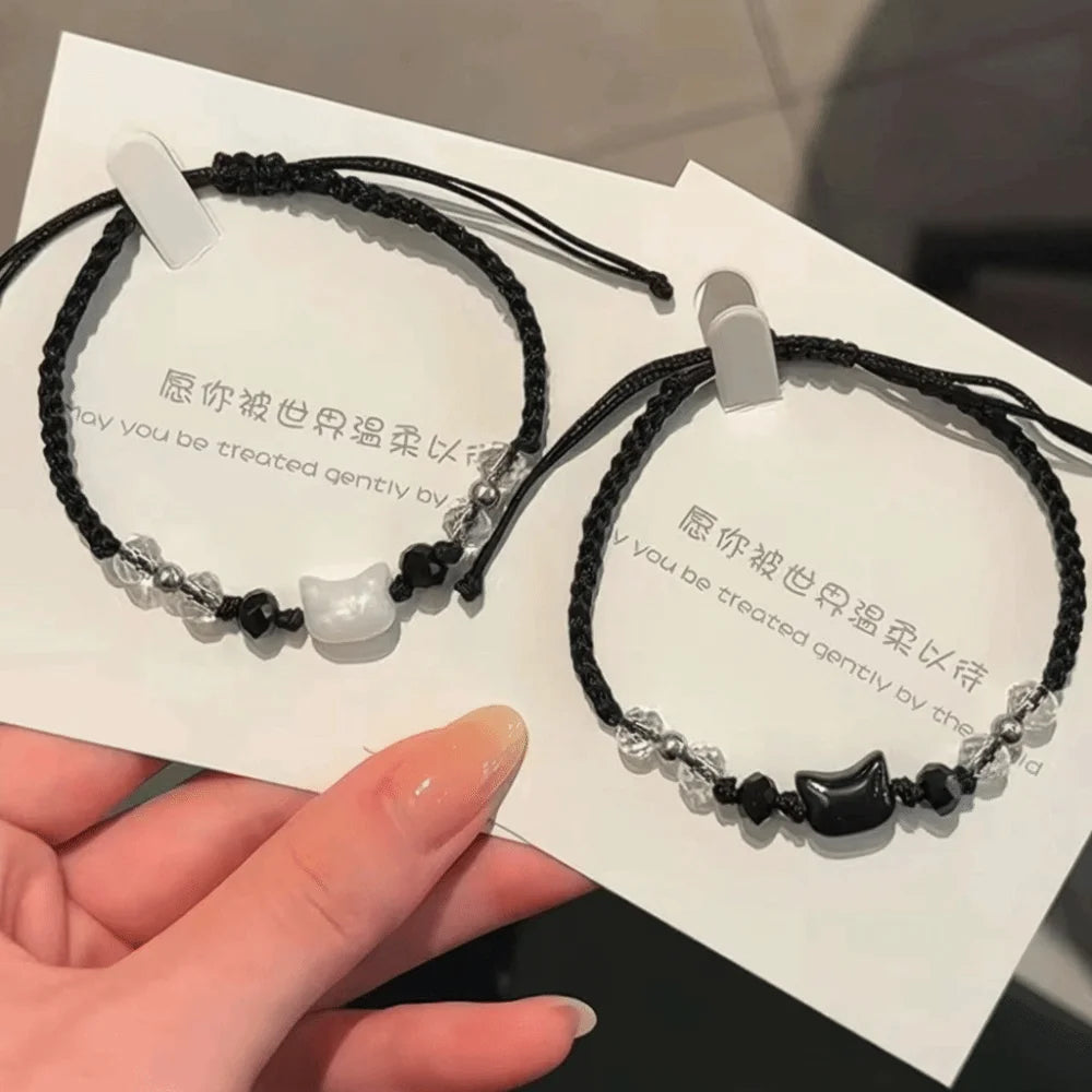 Minimalist Cat & Rabbit Bead Bracelet – Friendship Gift Beaded Bracelet PLUSH Style E And Style F