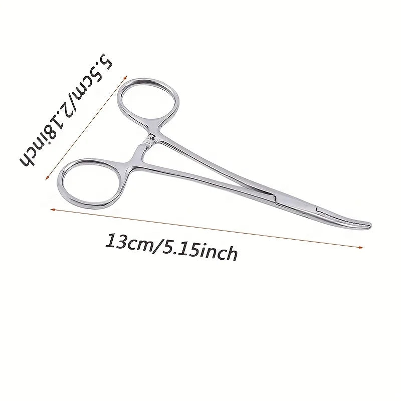 12.5cm Stainless Steel Locking Forceps – Straight & Curved Locking Forceps Pliers PLUSH