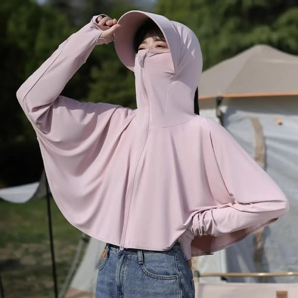 Women's UV Protection Ice Silk Hoodie – Sun Cover Jacket Sun Protection Hoodie PLUSH