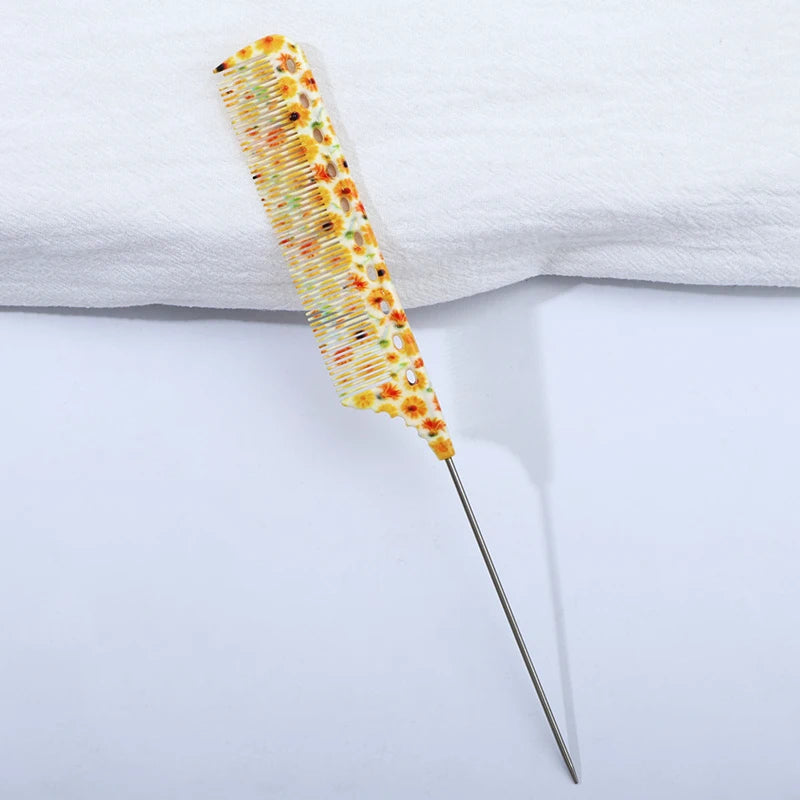 Anti-Static Rat Tail Comb – 5 Floral Patterns | Hair Styling Hair Styling Comb PLUSH 1pc-1